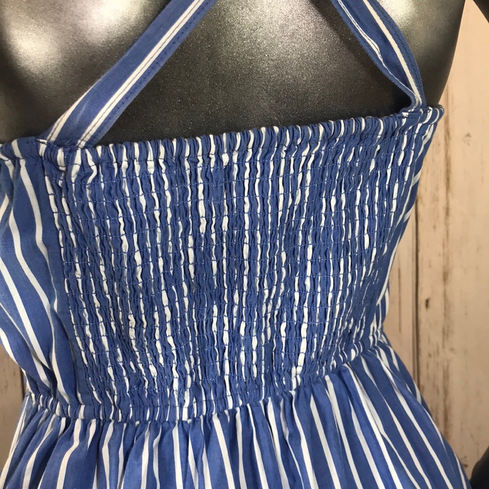 A&F Blue Pinstriped Bustier Summer Sun Dress - Picture 7 of 8